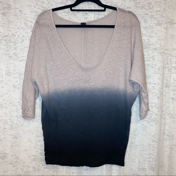 We The Free People Blue Ombre Oversized 3/4 Sleeve Size Small - Picture 3 of 6